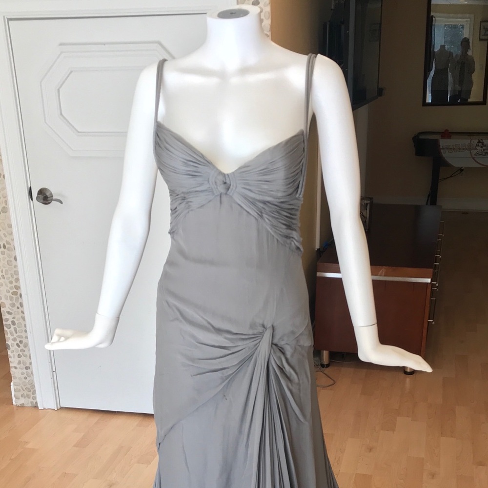 Roberto Cavalli silk smoke grey gown